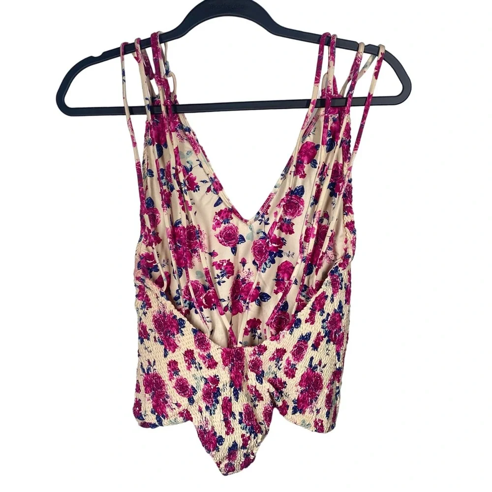 Tori Praver Krishina Floral One Piece Swimsuit Casablanca Pink Green Size Small - Picture 2 of 4